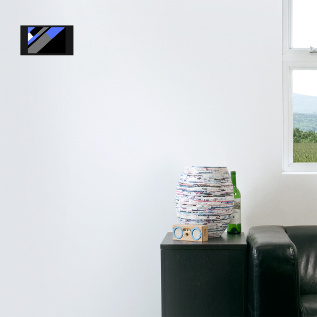 Blue,, White, Black, and Grey Rectangle and Triangle pattern by BirdsnStuff